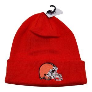 NWT NFL Team Apparel Cleveland Browns Orange Knit‎ Winter Beanie Hat Cap Cuffed